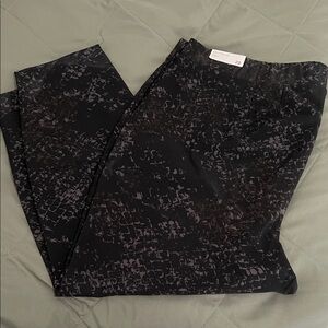 Lane Bryant Ankle Black Patterned Pants